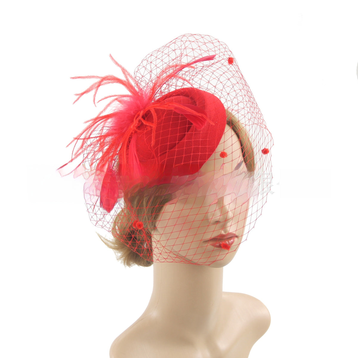 Vintage Bridal Veil Headdress with Flowers