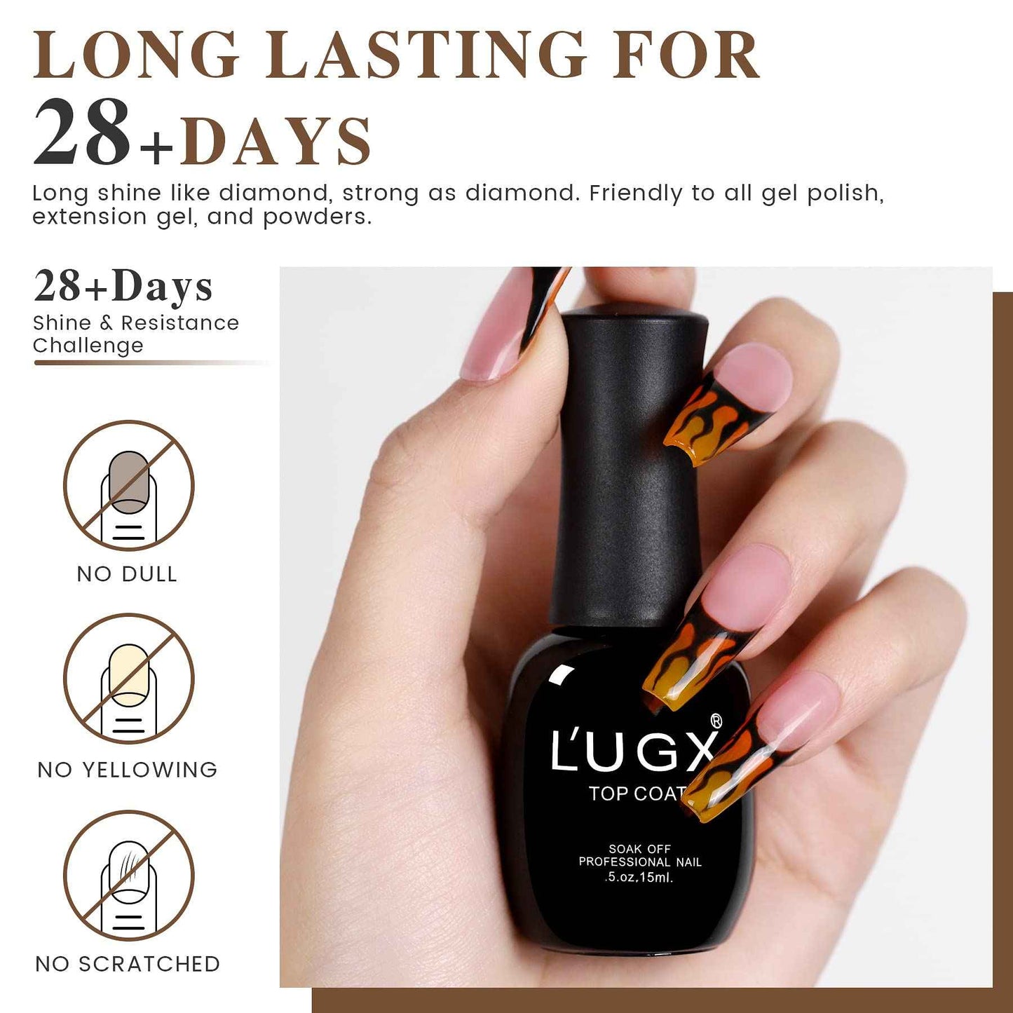 L'UGX Rechargeable Nail Dust Collector and Base Top Coat Set