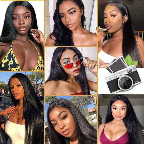 QTHAIR 16A Virgin Hair Brazilian Straight Hair Bundles with 4X4Lace Closure (12'' 14'' 16''+10'') 100% Unprocessed Straight Brazilian Virgin Hair Weave Natural Color