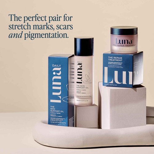 Luna Daily Stretch Mark & Scar Treatment Gel | Daily Repair Moisturizer for Body, Acne & Post-Surgery Scars | With Arnica & Hydrating Actives | Supports Skin Healing, Smoothness & Recovery, 50ml