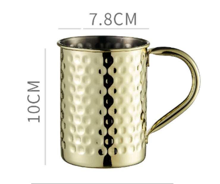 Stainless Steel Moscow Mule Cup Set - Copper Plated Drinkware for Bar & Home