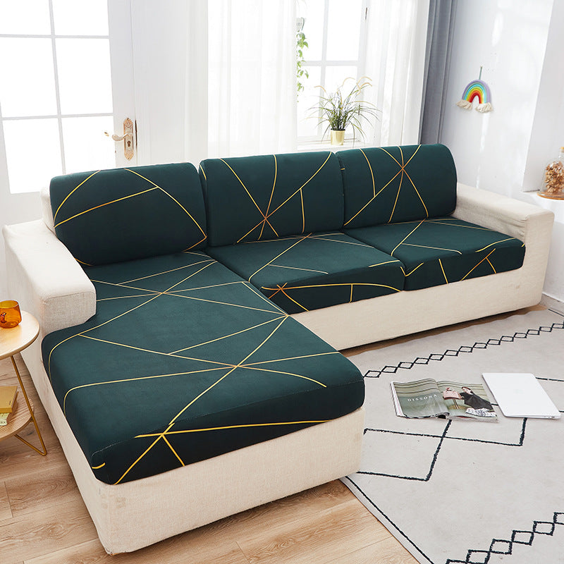 Stretch Sofa Seat Cover - Printed Milk Silk Cushion Protector for Home
