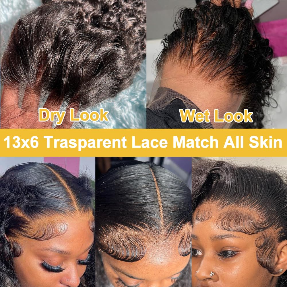 18 Inch Curly Lace Front Wigs Human Hair 13x6 Deep Wave Lace Front Wigs Human Hair Curly Lace Front Wigs Virgin Remy Wig for Women Deep Wave 13x6 Frontal Wig