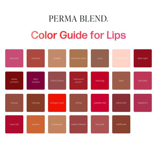 Perma Blend Berry Tattoo Ink Set for Permanent Makeup - Vegan Microblading Pigment & Tattoo Supplies for Lip Makeup - Includes Deep Red Date Night & Pink Pillow Talk Lip Blush (0.5 oz Each)