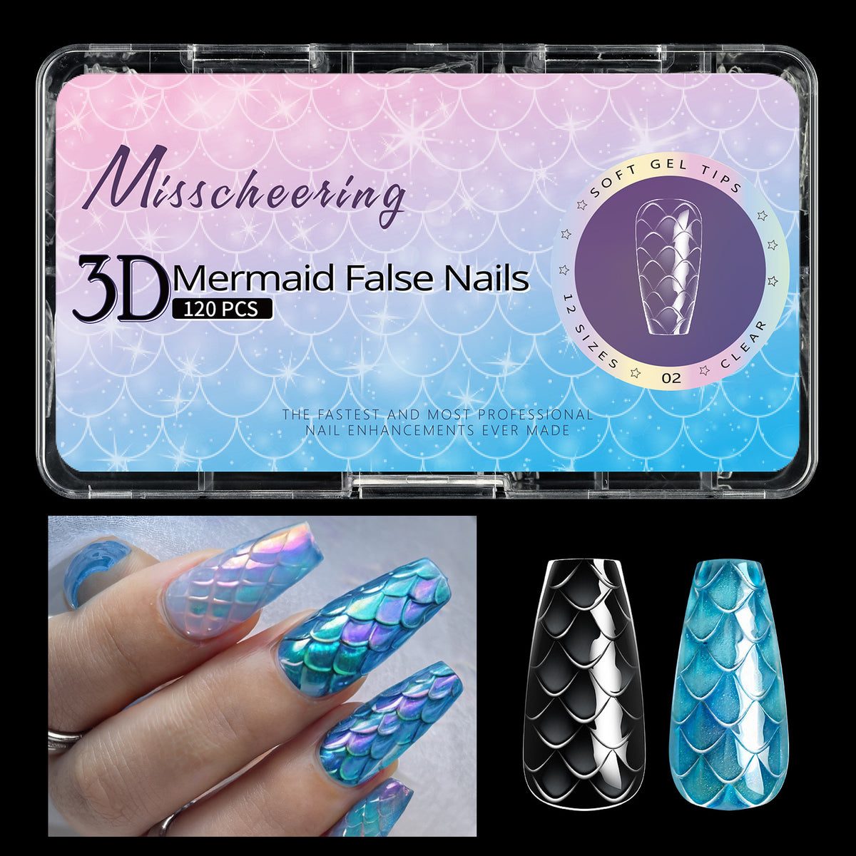 3D Nail Tip Long Shaping Fake Nail Tips for Nail Art - 120/140pcs