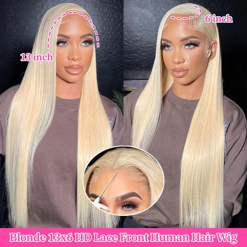 ZyBeidi 22 Inch 613 frontal wig human hair For Black Women 13x6 Lace Front Wigs Human Hiar 180 Density Honey Blonde Wigs Human Hair