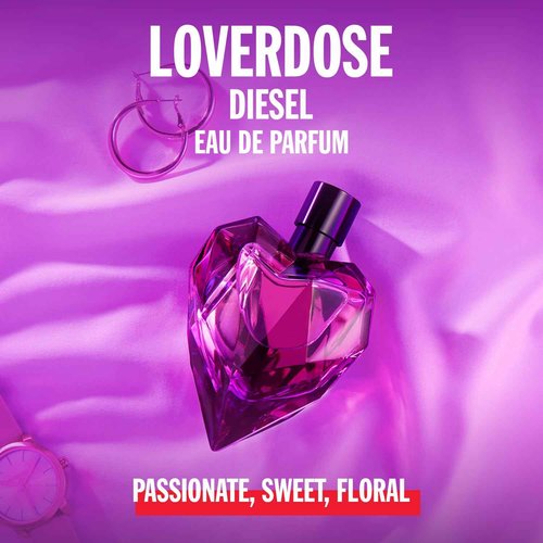 Diesel Loverdose, Eau de Parfum for Women, Oriental Scent With Notes of Mandarin, Sambac Jasmine & Vanilla, 2.5 Fl. Oz.