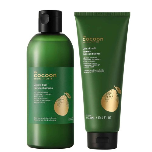 Cocoon Pomelo Shampoo & Conditioner Bundle - Anti Hair Loss, Natural, Sulfate free | For Thinning, Damaged, Color Treated Hair | Reduce Fall & Soften Strands (10.5 fl oz each)