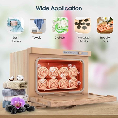 StateRiver Towel Warmer Cabinet, 8L Hot Spa Small Towel Warmer Heating Use for Facial Spa, Hair Beauty, Salon Equipment and Home - Wood