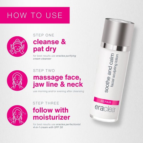 eraclea Soothe and Calm Facial Sculpting Lotion, Hydrating Lymphatic Drainage Cream for Anti-Puffiness with Niacinamide, Arnica and Hyaluronic Acid for Hydrated, Firmer Skin(1 fl oz)