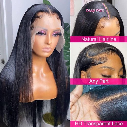 Usexy 30 Inch13x6 Lace Front Wigs Human Hair Pre Plucked 180% Density Straight HD Transparent Glueless Wigs Human Hair 13x6 Straight Lace Frontal Wigs Human Hair Wigs for Women With Baby Hair