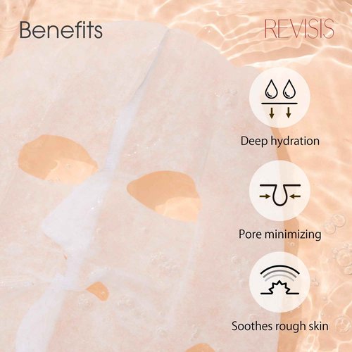 REVISIS Moisture Facial Mask+ (30sheets) collagen, hyaluronic acid, placenta extract and cherry blossom extract, Made in Japan
