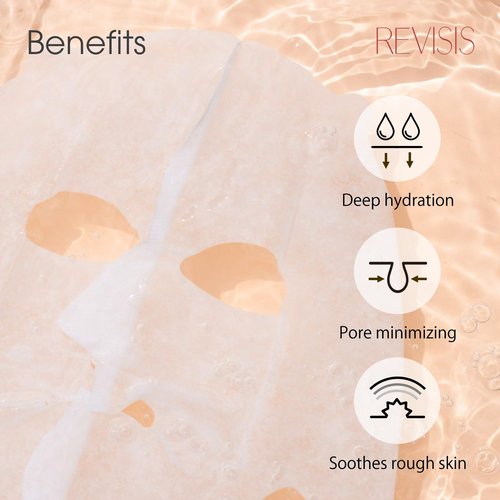 REVISIS Moist Facial Pack (10sheets) collagen, hyaluronic acid, placenta extract and cherry blossom extract, Made in Japan