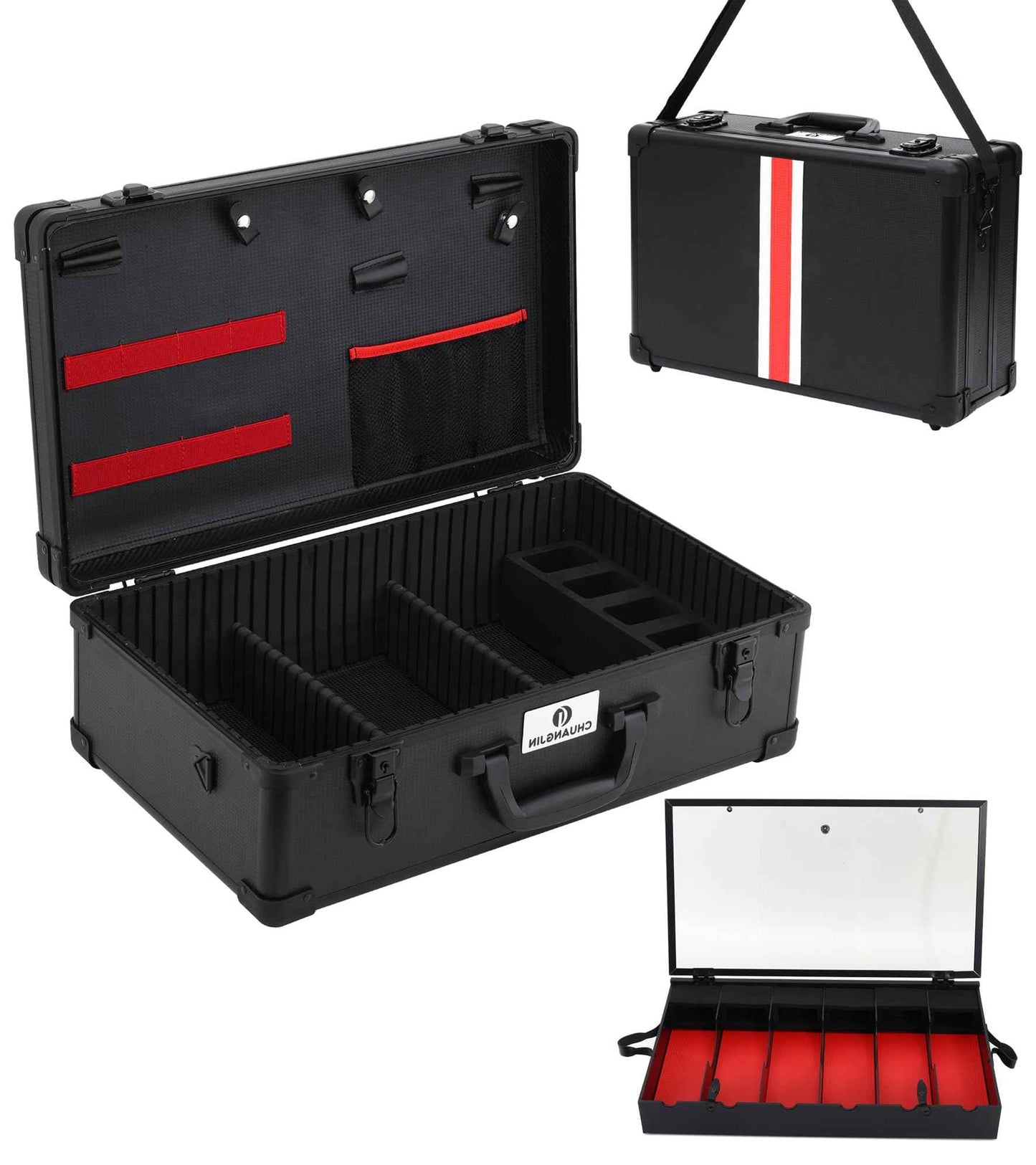 Large Barber Carrying Case, Hairdresser Tool Box Organizer Traveling Case, Portable Travel Barber Suitcase for Hair Stylist Pet Groomer Beauty Salon Makeup Artist