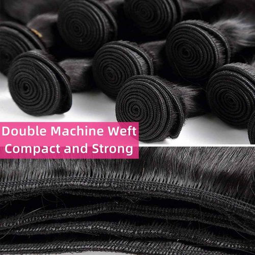 Taziza Loose Deep Wave Bundles with Closure(16 18 20+14 Inch,Free Part) Human Hair Pre Plucked with Baby Hair 12A Loose Wave Bundles and Closure Unprocessed Human Hair Deep Curly Closure with Bundles