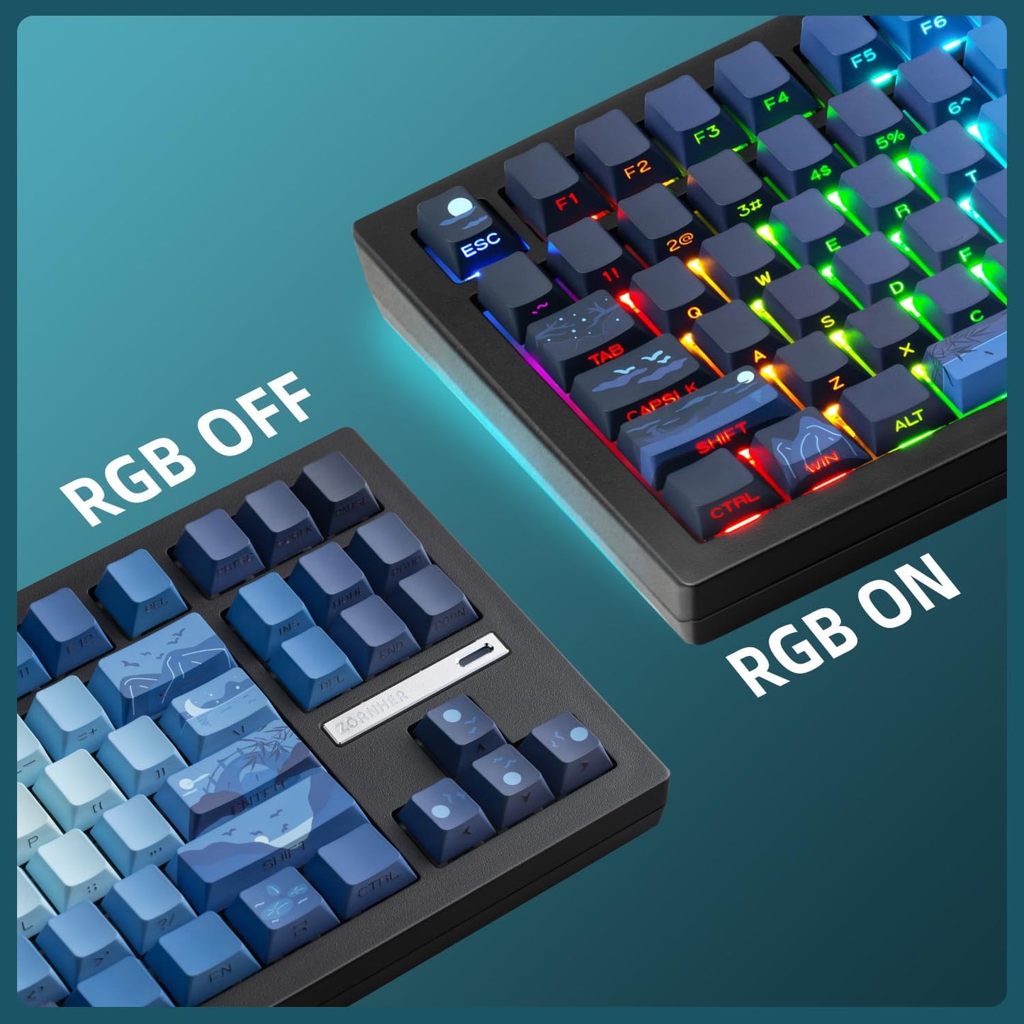 ZORNHER ZH870 Wireless Mechanical Gaming Keyboard,80% Pink & Purple Custom Creamy Sound Keyboard with Shine Through PBT Keycaps,Pre-lubed Linear Switches,Hot-Swappable,RGB Backlit,2.4GHz/USB-C/BT5.0