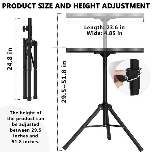 ikare Stainless Steel Braiding Rack - Height Adjustable Hair Extension Holder, Braiding Rack Stand Tripod, Foldable Hair Tray