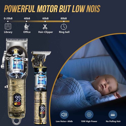 Nose Hair Beard Trimmer for Men, Cordless Professional Hair Clippers and Trimmers Set, Men's Shavers Foil Electric Razors Haircut Grooming Kit, Rechargeable Barber Clippers Set with LCD Display