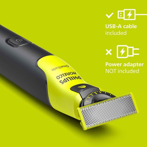 Philips Norelco OneBlade 360 with Connectivity Hybrid Face + Body, Electric Beard Trimmer, Shaver and Body Groomer Kit with 360 Blade Tech, 1x360 Blade, 5-in-1 Comb, Travel Case, Model QP4631/90