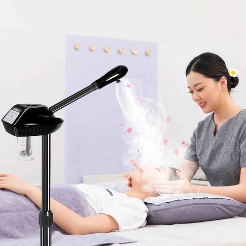 Retain time Facial Steamer, Face Steamer on on Wheels with More Steam, Adjustable Height for Face Steamer Suitable for Personal Home and Professional Personal Care Places，Moisturizing and Hydrating.