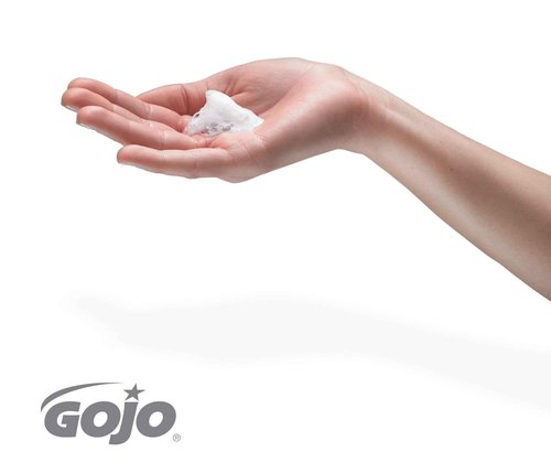 GOJO E1 Foam Handwash, Fragrance Free, 1250 mL Handwash Refill FMX-12 Push-Style Hand Soap Dispenser (Pack of 4) - 5167-04