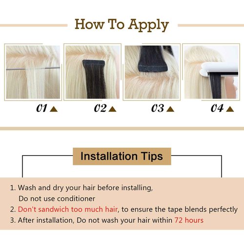 AGMITY Tape in Hair Extensions Real Human Hair Natural Black 22 inches 20pcs 50g/pack Invisible Straight Seamless Skin Weft Hair Extensions Tape in Remy(22 inches #1B Off Black)