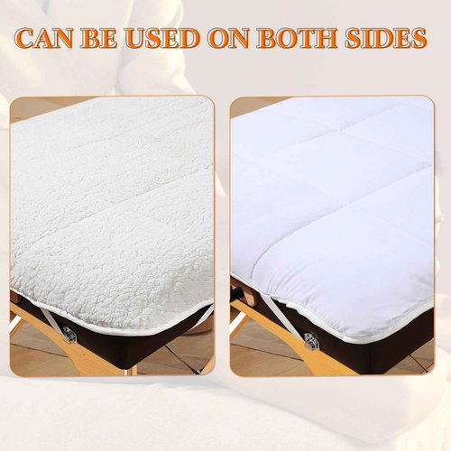 Oudain 2 Sets Quilted Fleece Massage Table Pad Set, Natural, Soft, 76 x 34 Inch Spa Massage Table Pad, Includes Pad and Face Rest Cover Professional Thick for Massage Tables Spa, Beauty Salon