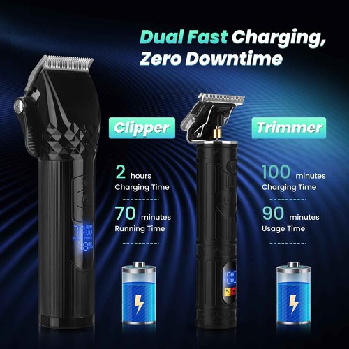 Soonsell 4-in-1 manscape Beard Trimmer for Men+ 2-in-1 Cordless Hair Clipper and Trimmer Set