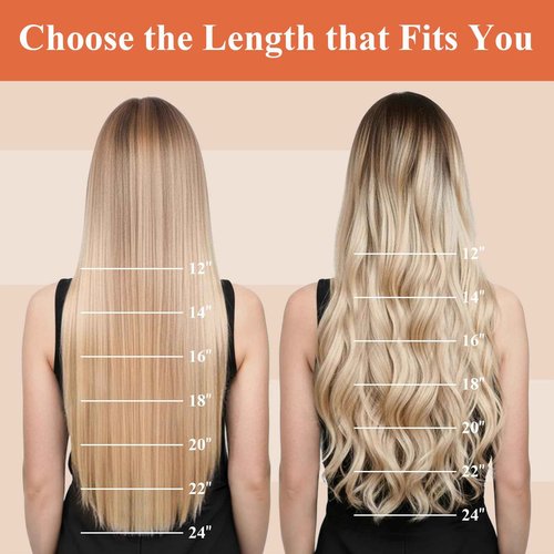 Sunny Hair Wire Hair Extensions Real Human Hair Fish Line Human Hair Extensions Invisible Wire Extensions Brown to Light Brown with Medium Blonde #3/8/22 18 Inch
