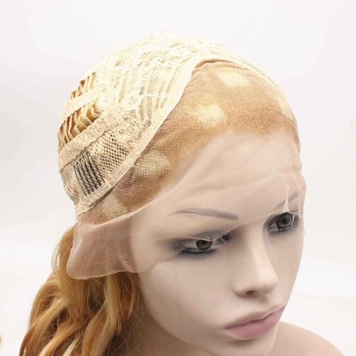 MX angel Long Wavy Celebrity Natural Hair Line Synthetic Lace Front Blond Wig
