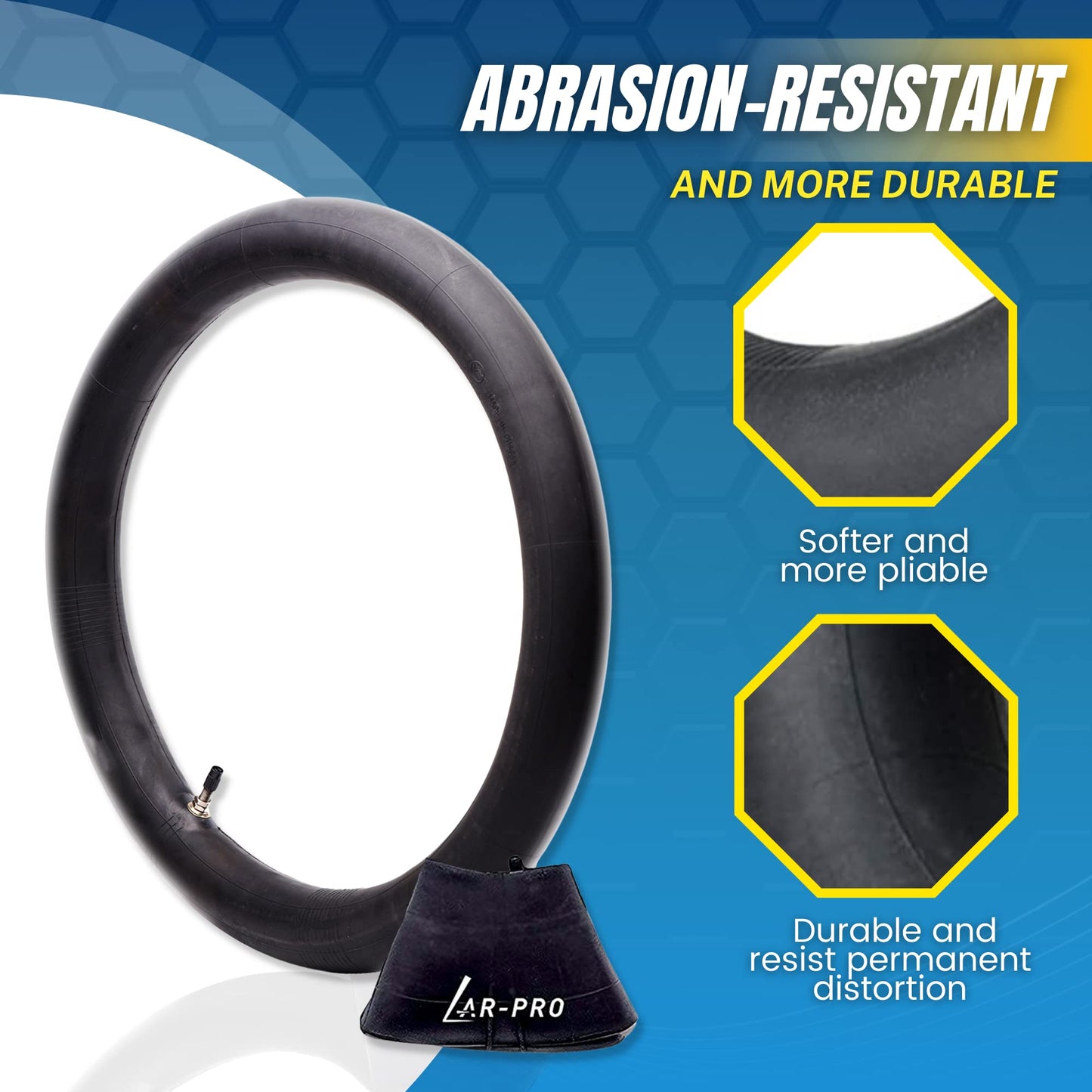 (2-Pack) 100/90-19 (4.10 x 19) Heavy-Duty Motorcycle Inner Tubes - 3mm Thick Butyl Rubber Inner Tubes - Pinch and Puncture-Resistant Tubes - TR4 Valve Stems - Designed for Off-Road and Motocross Tires