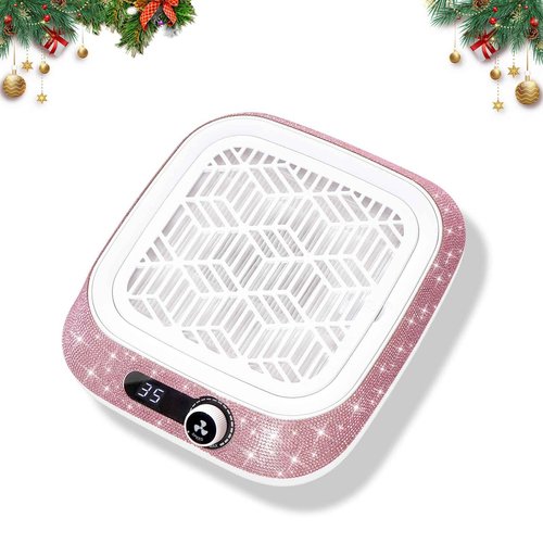 CHRISTINE SHELLY Professional Nail Dust Collector,Powerful Dust Collector Nail Tech with Reusable Filter,Compact Vacuum Fan Dust Collector Manicure Pedicure Tool for Acrylic Nail Polish,Salon & Home