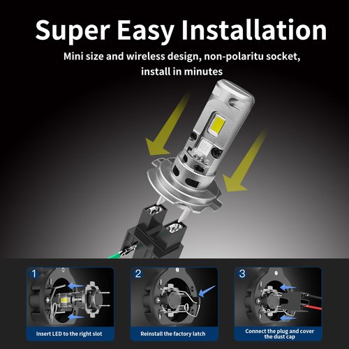 rimthin H7 Bulbs Fog Lights, 6000K Cool White Super Bright Fog Light, Plug and Play, Pack of 2