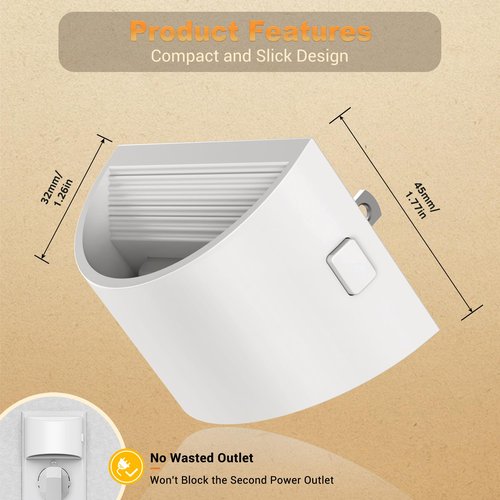JandCase LED Night Lights Plug into Wall 2 Pack, Automatic Night Light, Dusk to Dawn Sensor Nightlight, 0-100LM Brightness Adjustable Nightlight for Kids Bedroom Hallway Kitchen