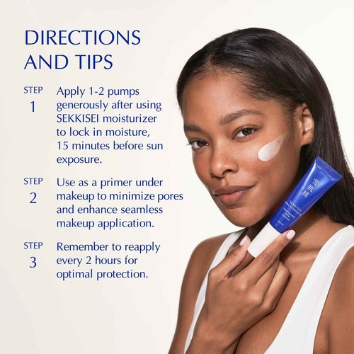 SEKKISEI UV Defense SPF 40 Broad Spectrum Sunscreen (1oz) & Herbal Gel Bundle (2.8oz). Moisturizer & Mask