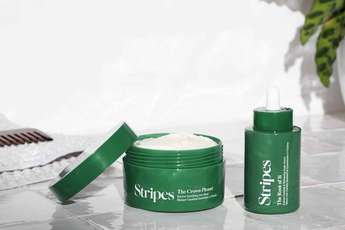 Stripes Naomi Watts Helping Strands Bundle Scalp Serum Hair Thickening Mask Full Size Improves Density And Thickness Creates Shine