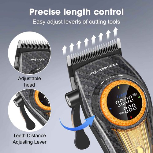 KEMEI Professional Hair Clippers for Men, Clippers for Hair Cutting, Barber Clippers, Cordless Rechargeable Hair Clipper, Haircut Clippers, Hair Cutting Tools, LED Display, Gifts for Men