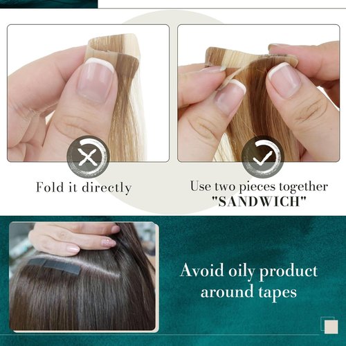 RUNATURE Tape in Hair Extensions, 16 Inch Purple Hair Extensions Tape in Human Hair, Seamless Highlight Colored Hair for Kids, Skin Weft Dark Purple Hair Extension 50g 20pcs