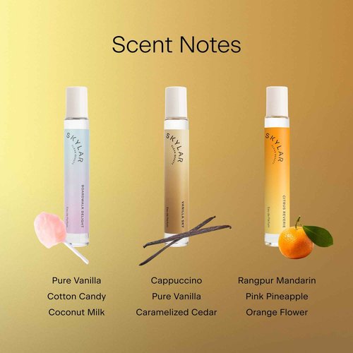 Skylar Cozy Escape Trio Eau de Parfum -Hypoallergenic & Clean Perfume for Women & Men, Vegan & Safe for Sensitive Skin-Boardwalk Delight, Vanilla Sky, Citrus Reverie-3x10mL /0.33 Fl oz