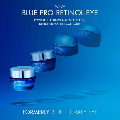 Biotherm Blue Pro-Retinol Wrinkle Smoothing Eye Cream, Anti-Wrinkle and Dark Circles Eye Care with Biotech Plankton & Pro-Retinol, Smoothes and Brightens, Ophthalmologically Tested, Vegan, 0.5 Fl. Oz