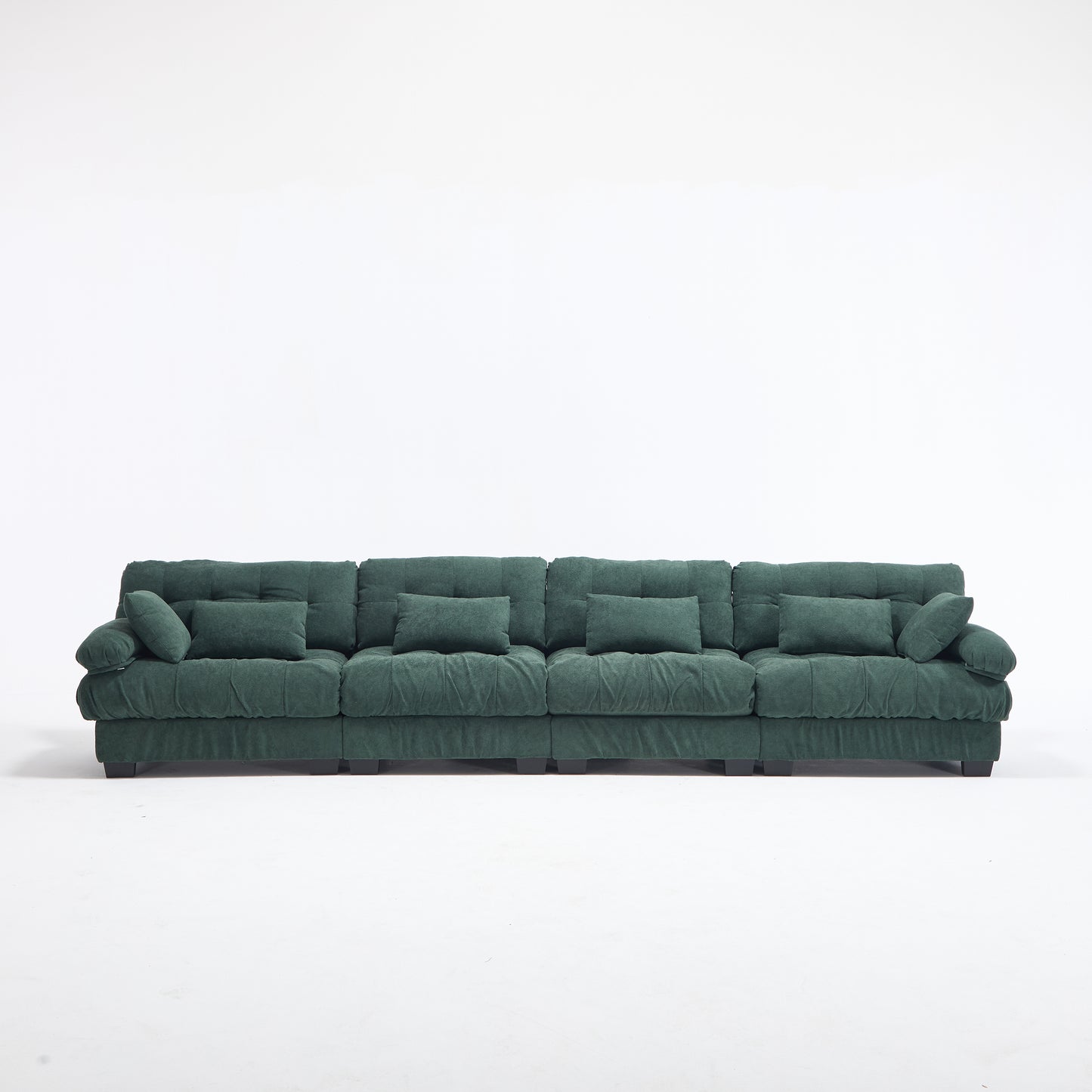 Modular Sectional Sofa - Cloud Couch with 6 Pillows, Green