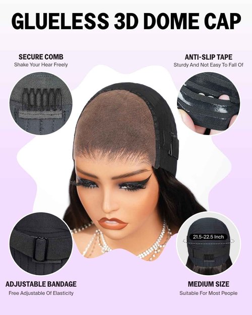 Megalook hair Glueless Wigs Human Hair 6x5 Ready to Go Closure Wig Human Hair 12A Salon-Quality Pre Plucked Pre Cut Straight Wigs Human Hair Bleached Tiny Knots 220% Density 16 Inch