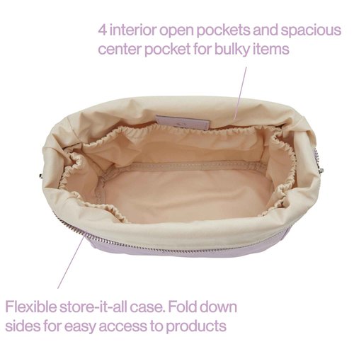 ETOILE - Jet Setter Travel Case Lilac Soft Flexible and Foldable Makeup Cosmetic Travel Bag