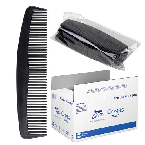 Dynarex Adult Combs, 5 Inches, Black, 180 Count (Pack of 12)