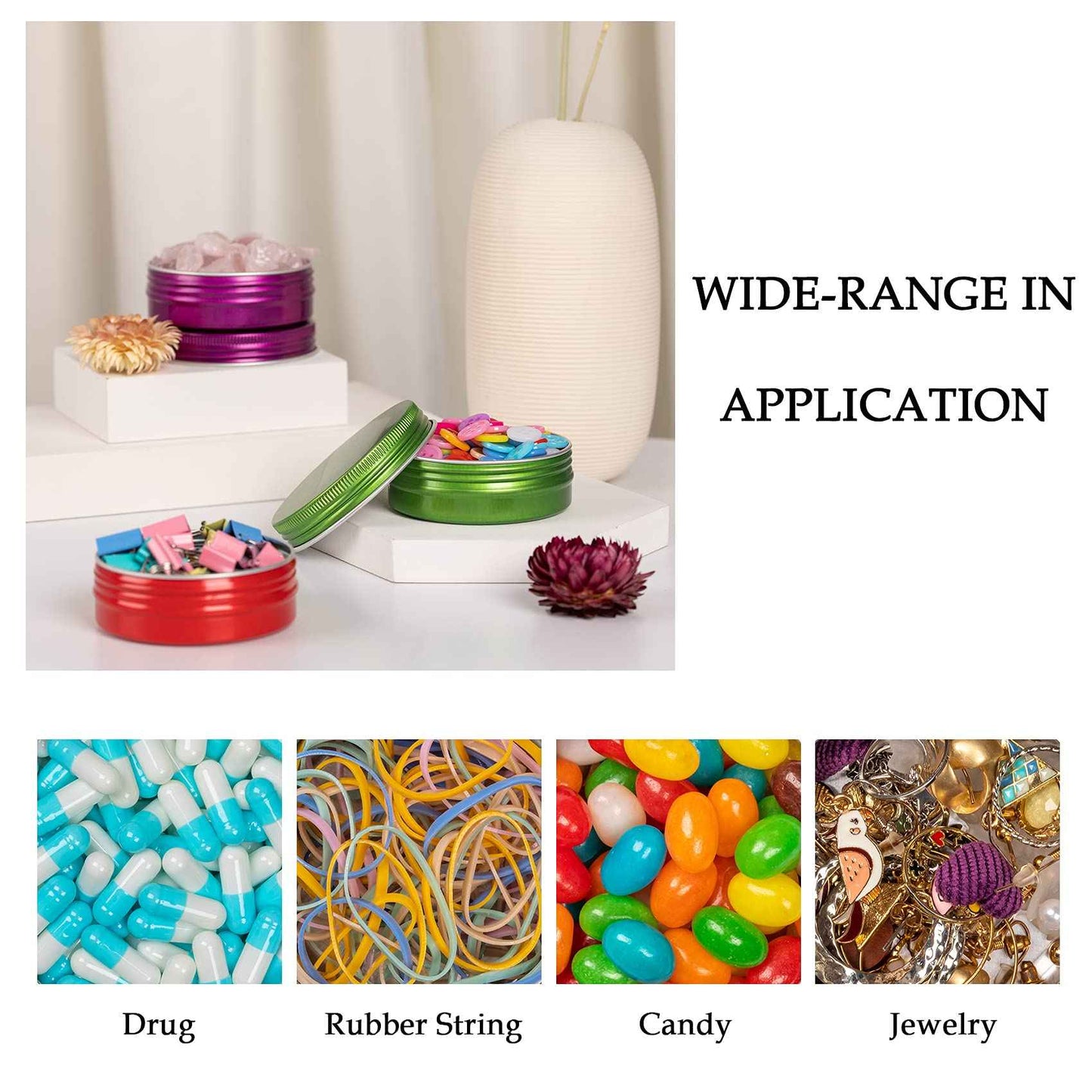 270pcs 0.5 oz / 15ml Bulk Packaging Screw Top Aluminum Tin Jar with Screw Lid and Blank Labels (Purple)