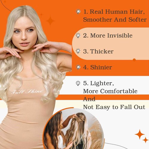 Full Shine Tape in Hair Extensions Human Hair Color 60 and 18p613 Tape Hair Extensions Real Hair 18 Inch Seamless Skin Weft 50 Grams 20 Pieces Invisible