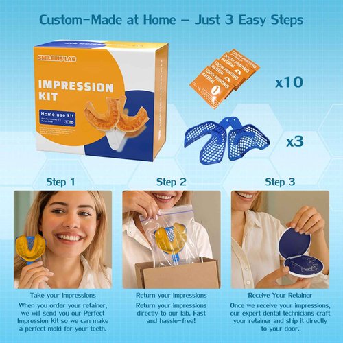 Hawley Retainers for Adults, Custom Retainers for Upper and Lower Teeth - Comfortable and Durable