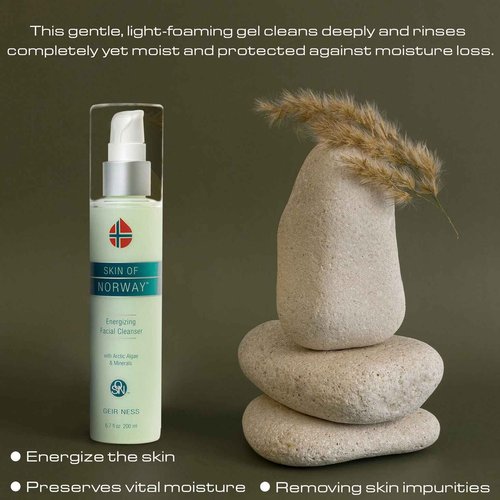 Geir Ness Skin of Norway Energizing Facial Cleanser - Contains Arctic Algae & Minerals - Moisturizing Deep Cleansing Face Wash For Dry and Sensitive Skin