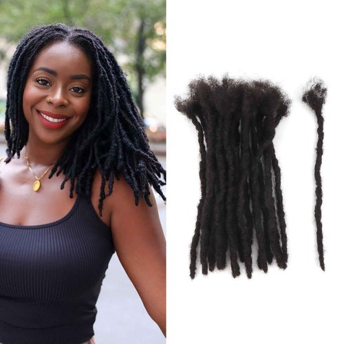 Orientfashion Micro Loc Extensions Human Hair,8 inch 0.6cm Thickness Soft Sisterlocs Extensions Human Hair Micro Locs Crochet Hair Can Be Bleached and Dyed.(8inch 0.6cm 60Strands, Natural black)