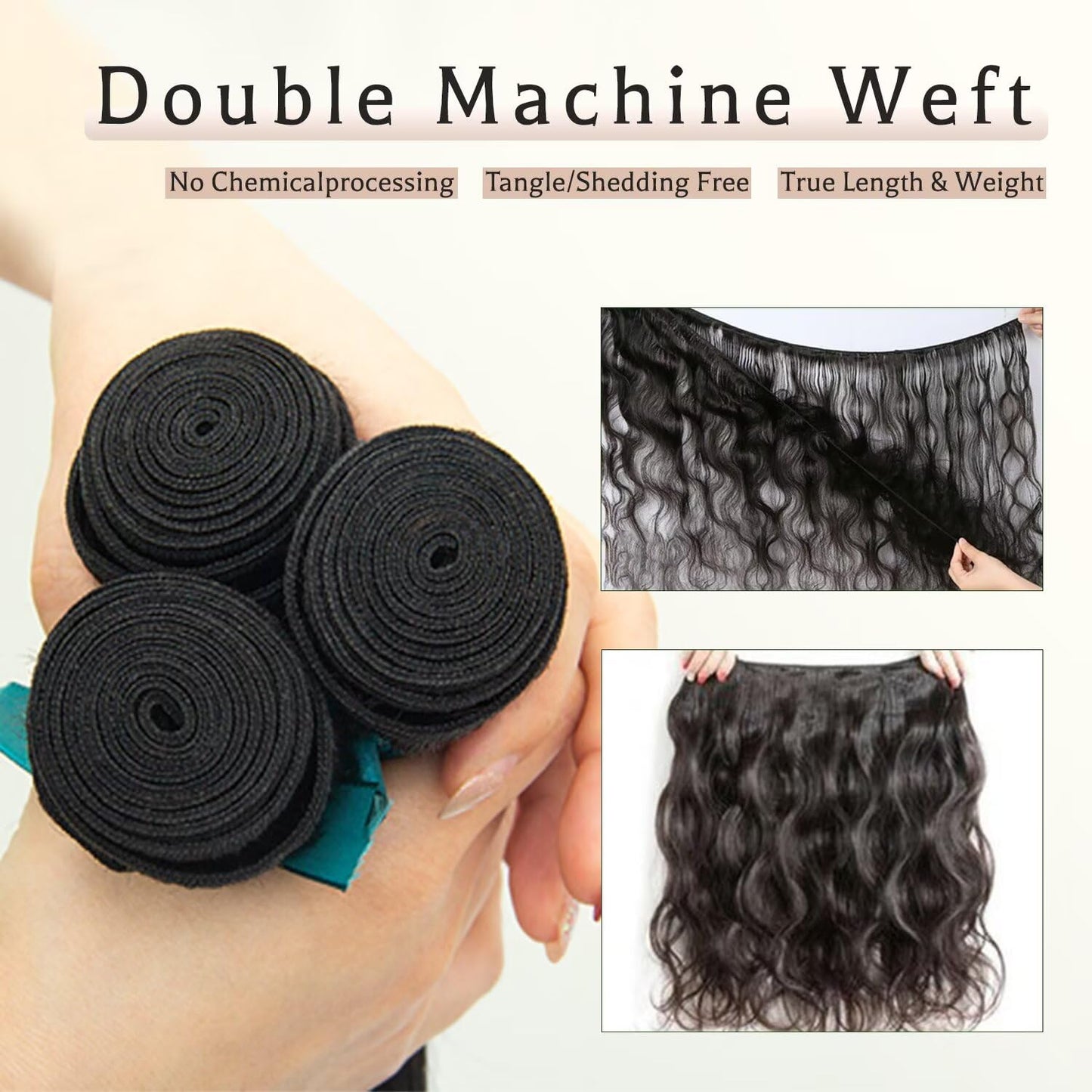 KRN Body Wave Bundles Human Hair 12 14 16 Inch 14A Raw Human Hair Bundles 100% Unprocessed Brazilian Virgin Hair Body Wave Bundles Natural Color